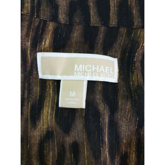 Michael Michael Kor Button Up Semi Sheer Embellished Blouse Medium NWOT - Picture 7 of 8